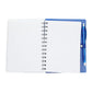 5" x 7" Recycled Dual Pocket Spiral Notebook w Pen - Blue