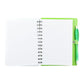 5" x 7" Recycled Dual Pocket Spiral Notebook w Pen - Lime