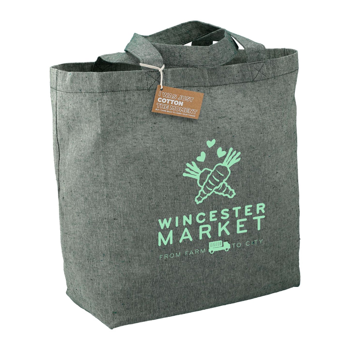 Recycled 5oz Cotton Twill Grocery Tote - Dark Green