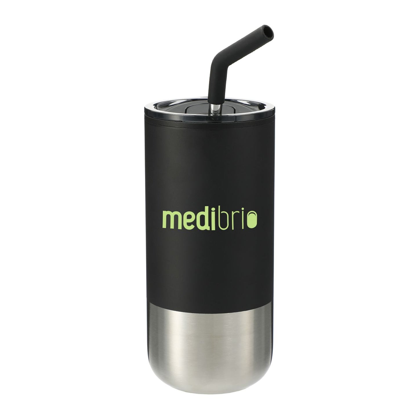 Lagom Insulated 16oz Stainless Steel Tumbler with Straw - Black