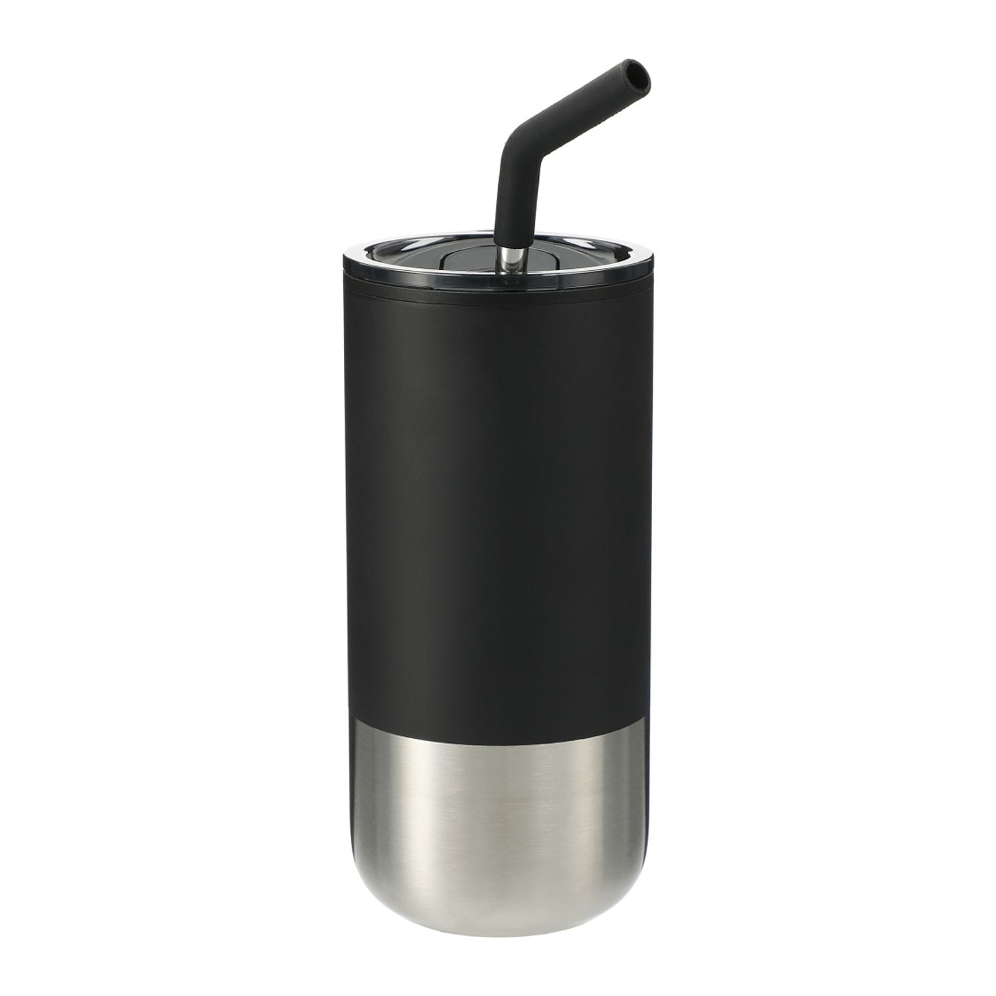 Lagom Insulated 16oz Stainless Steel Tumbler with Straw - Black