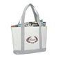 Large Canvas Boat Tote - White/Grey