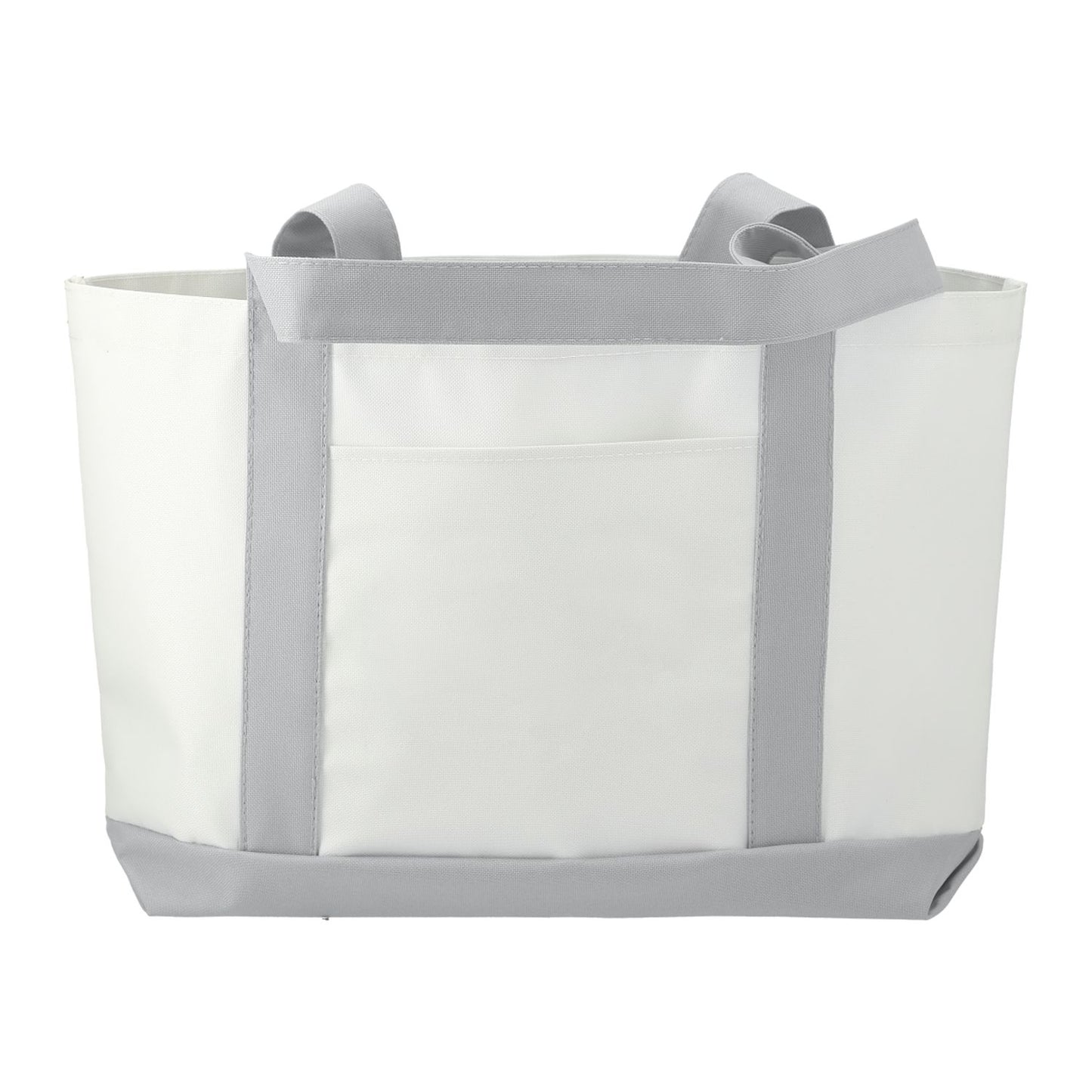 Large Canvas Boat Tote - White/Grey