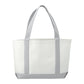 Large Canvas Boat Tote - White/Grey