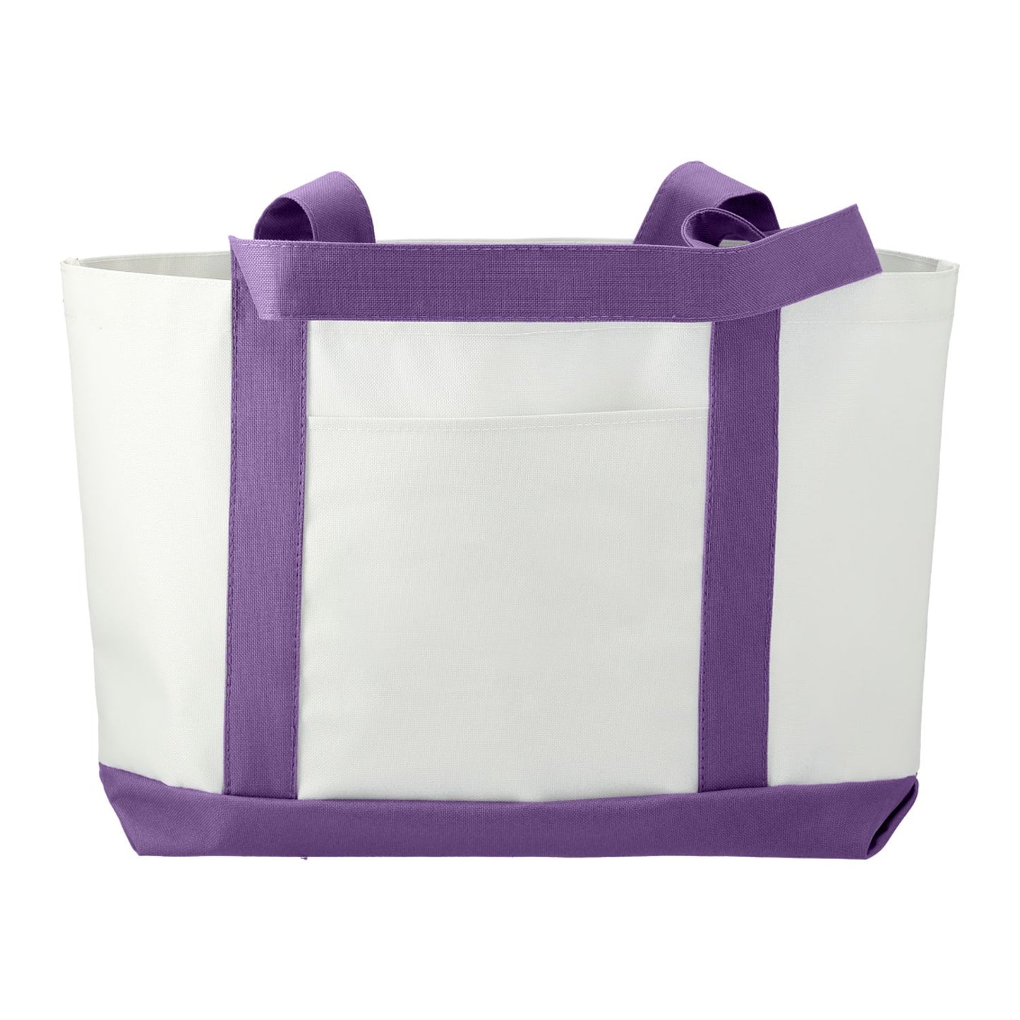 Large Canvas Boat Tote - White/Purple