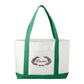 Large Canvas Boat Tote - White/Green