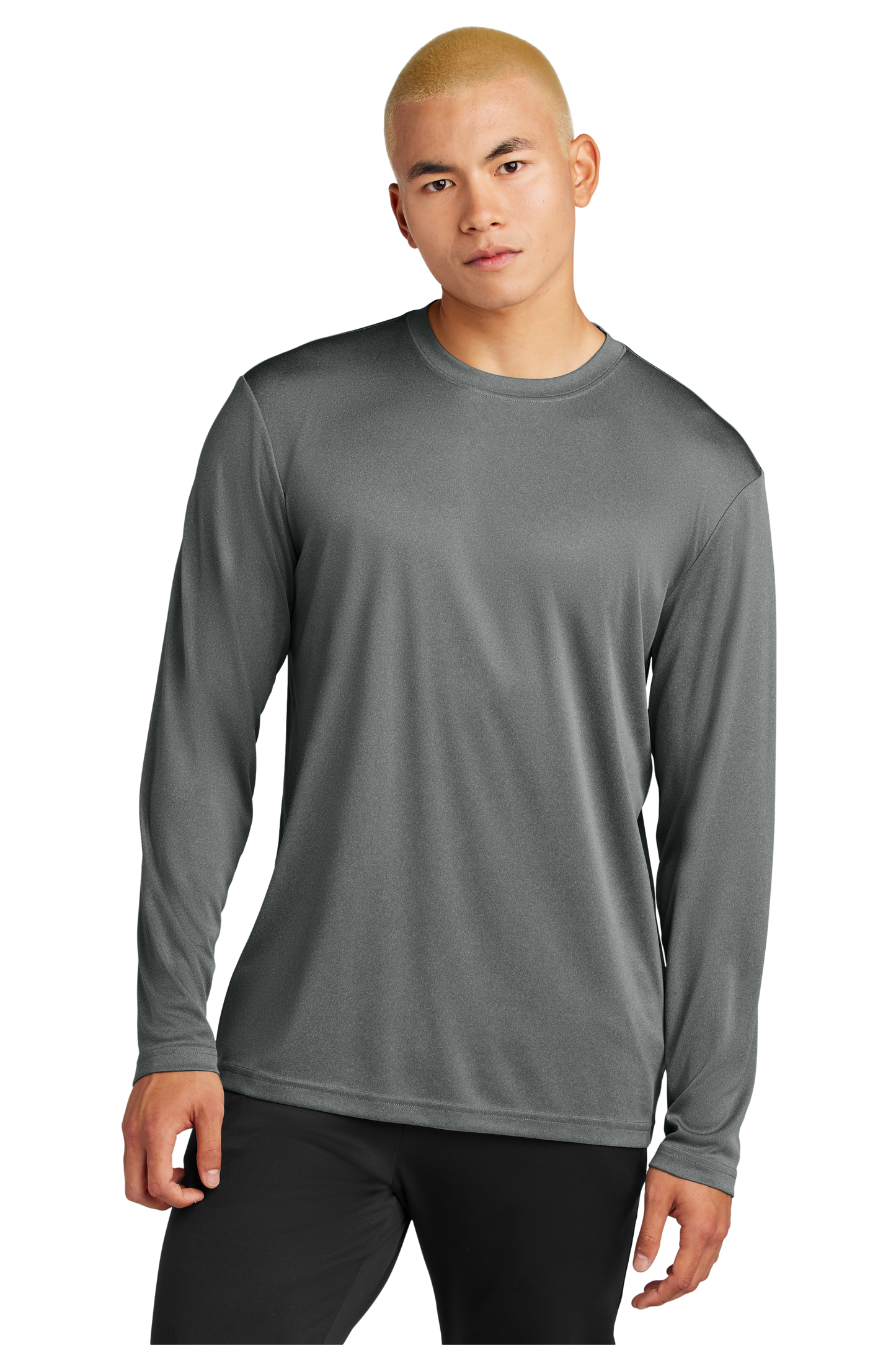 Sport-Tek® Long Sleeve PosiCharge® Competitor™ Tee - Grey Heather Concrete