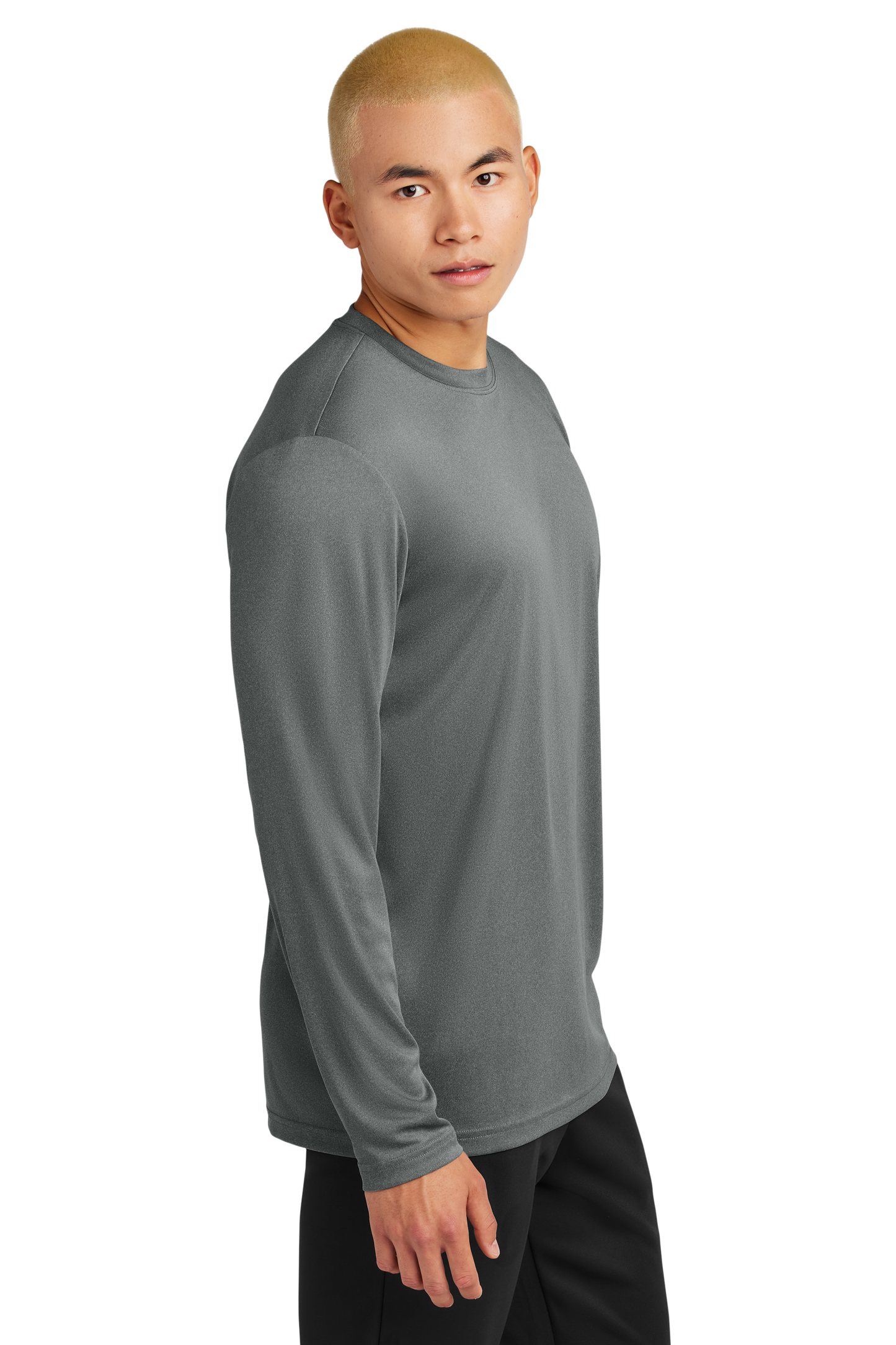 Sport-Tek® Long Sleeve PosiCharge® Competitor™ Tee - Grey Heather Concrete