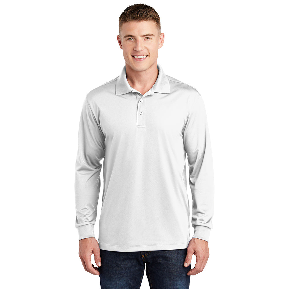 Sport-Tek® Long Sleeve Micropique Sport-Wick® Polo - White