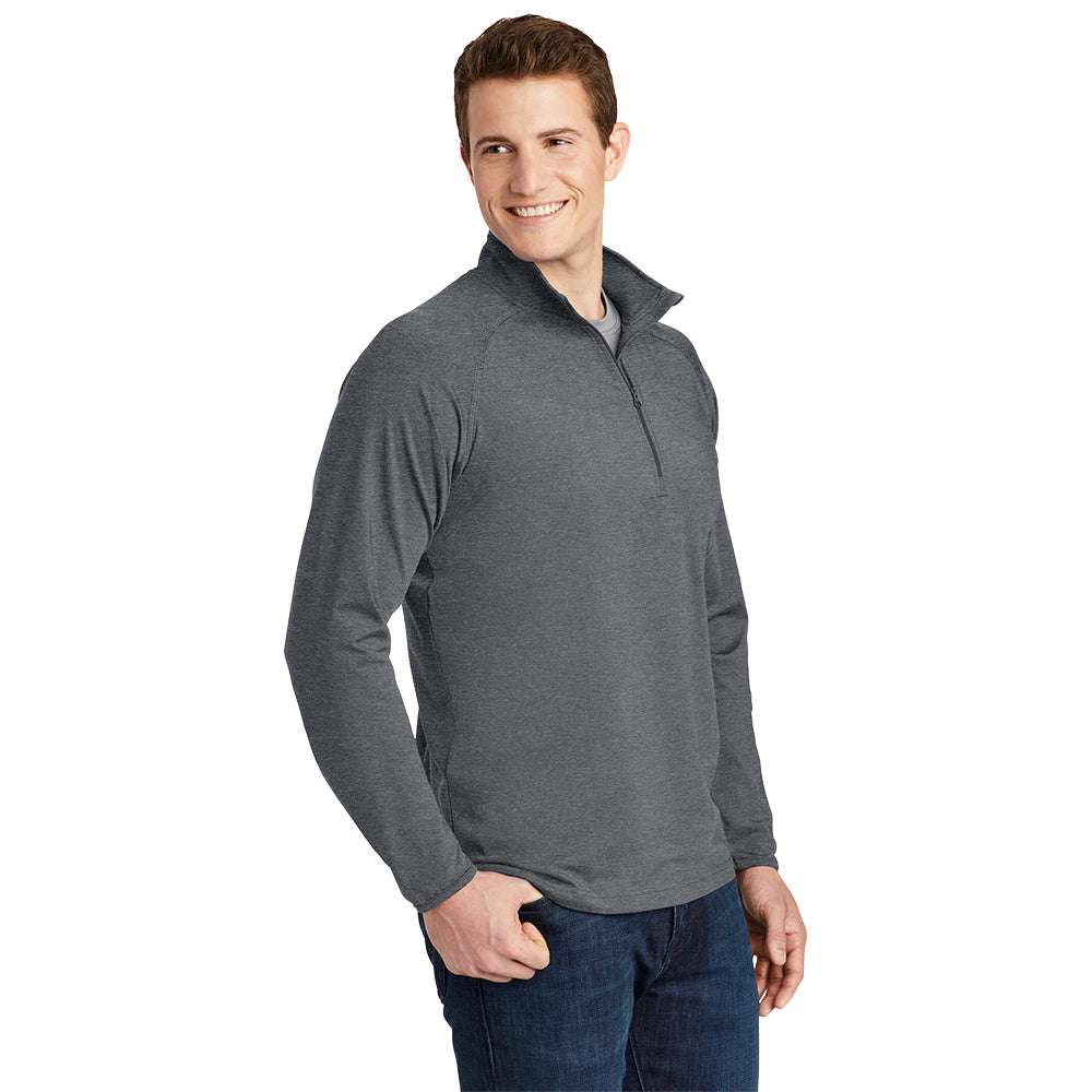 Sport-Tek® Sport-Wick® Stretch 1/4-Zip Pullover - Charcoal Grey Heather