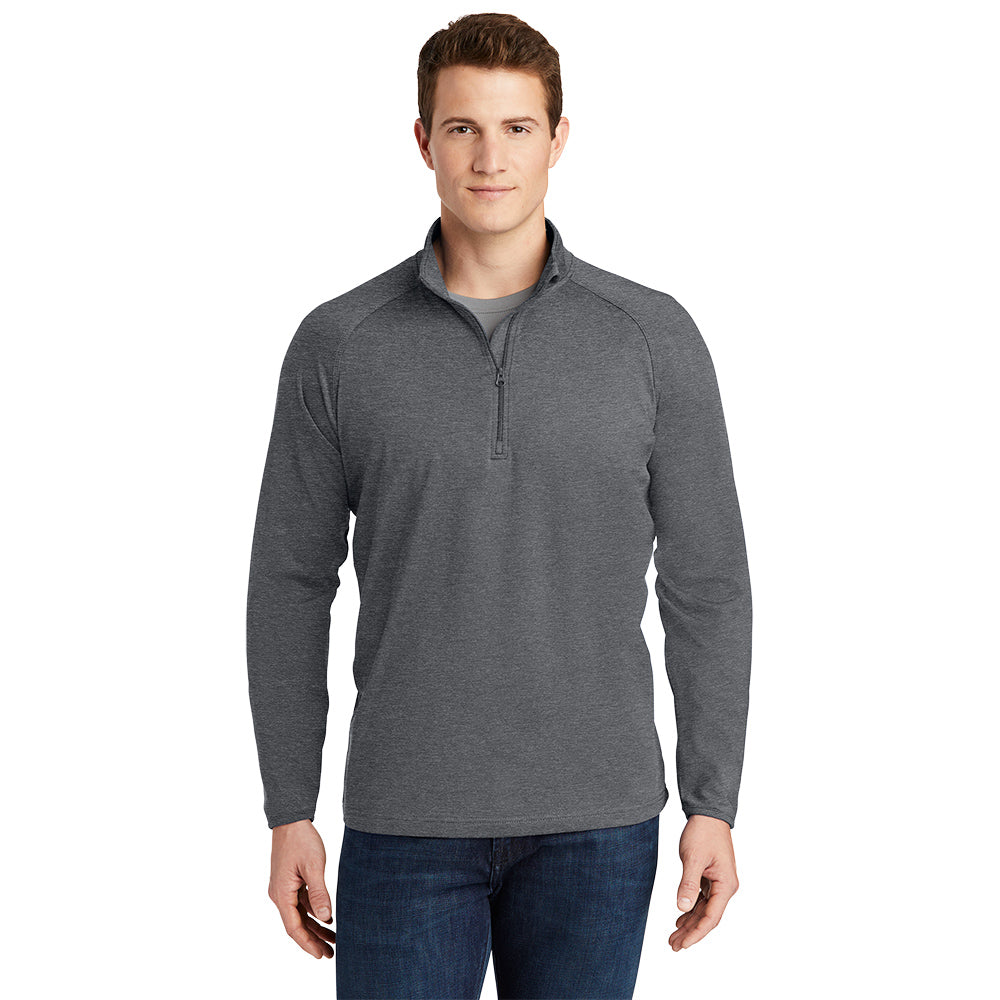 Sport-Tek® Sport-Wick® Stretch 1/4-Zip Pullover - Charcoal Grey Heather