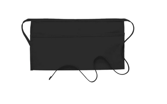 Deluxe Pocket Waist Apron (two pockets)- Black