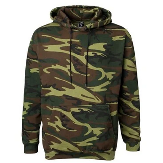 Code V Camouflage Pullover Hooded Sweatshirt - Green Woodland