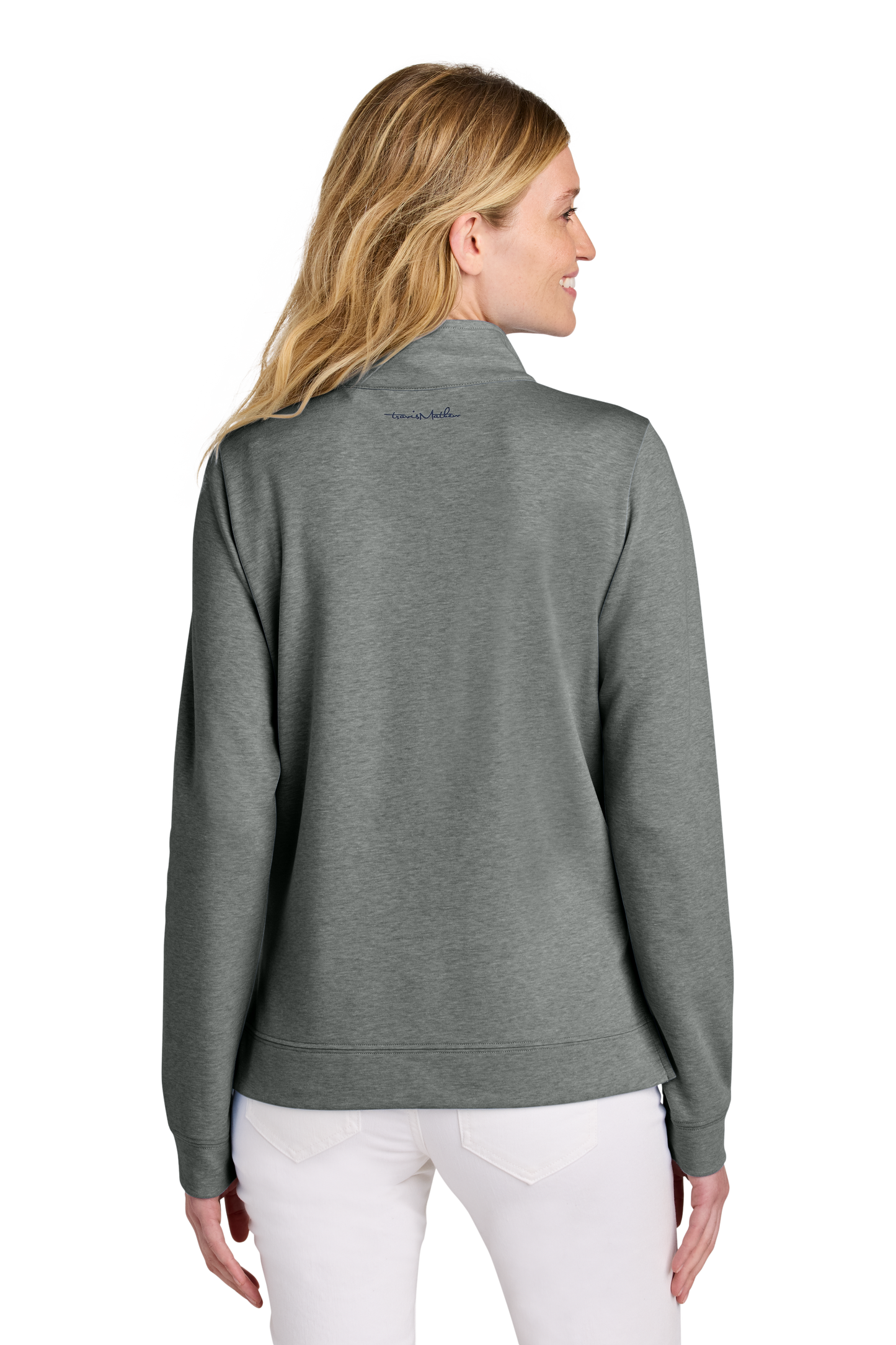 TravisMathew Women’s Coveside 1/2-Zip - Dark Grey Heather