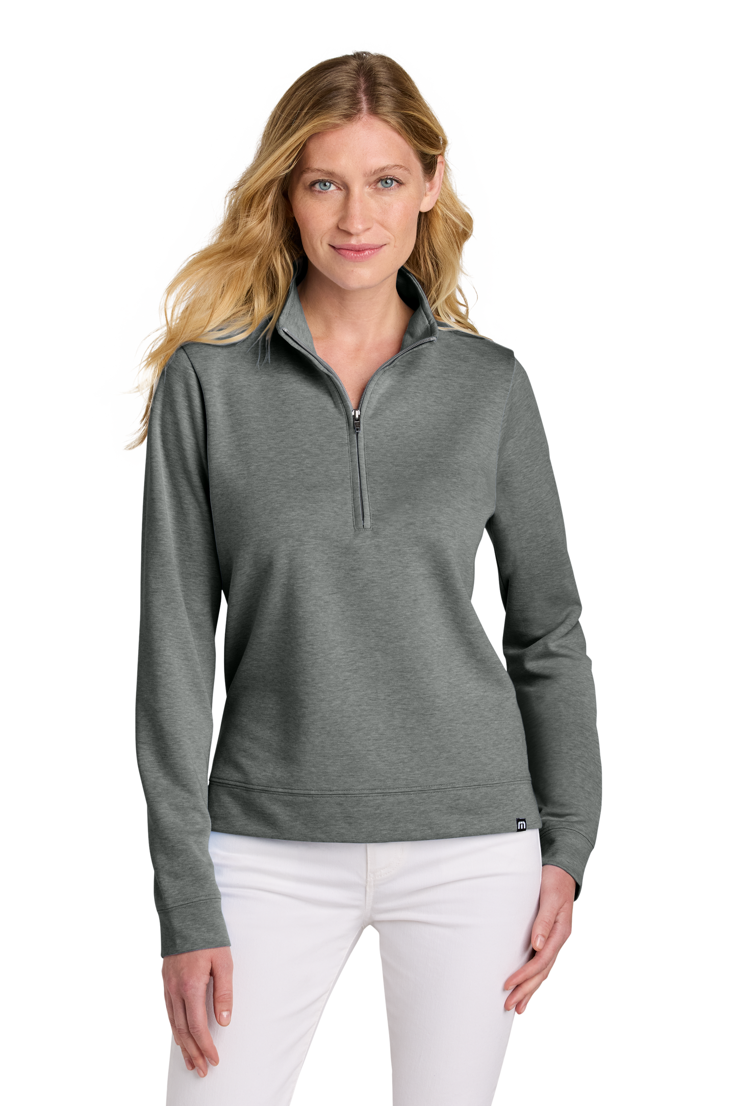 TravisMathew Women’s Coveside 1/2-Zip - Dark Grey Heather