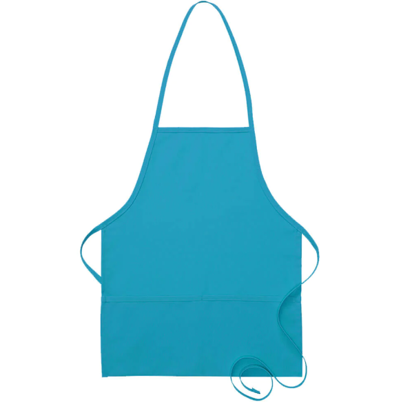 Deluxe Bib Apron (two pockets) - Turquoise