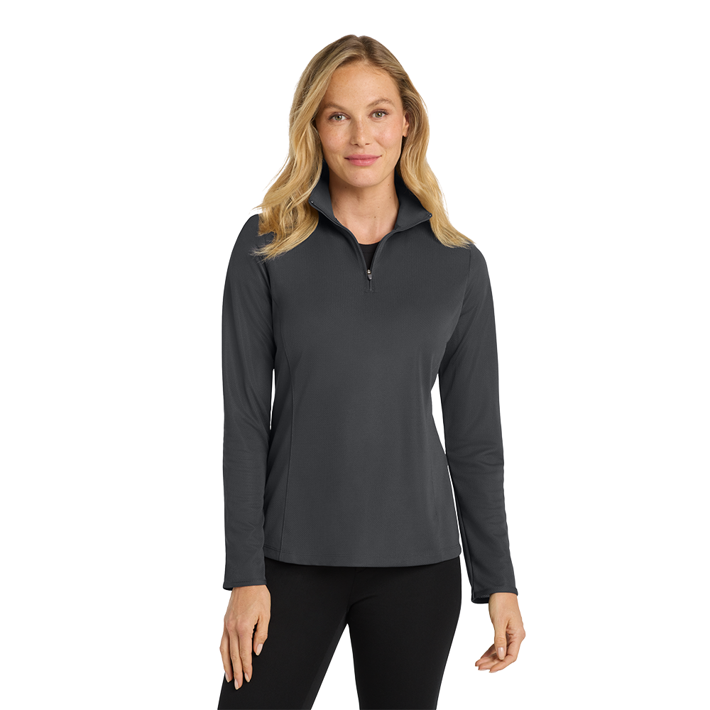 Port Authority® Women's Pinpoint Mesh 1/2-Zip - Battleship Grey