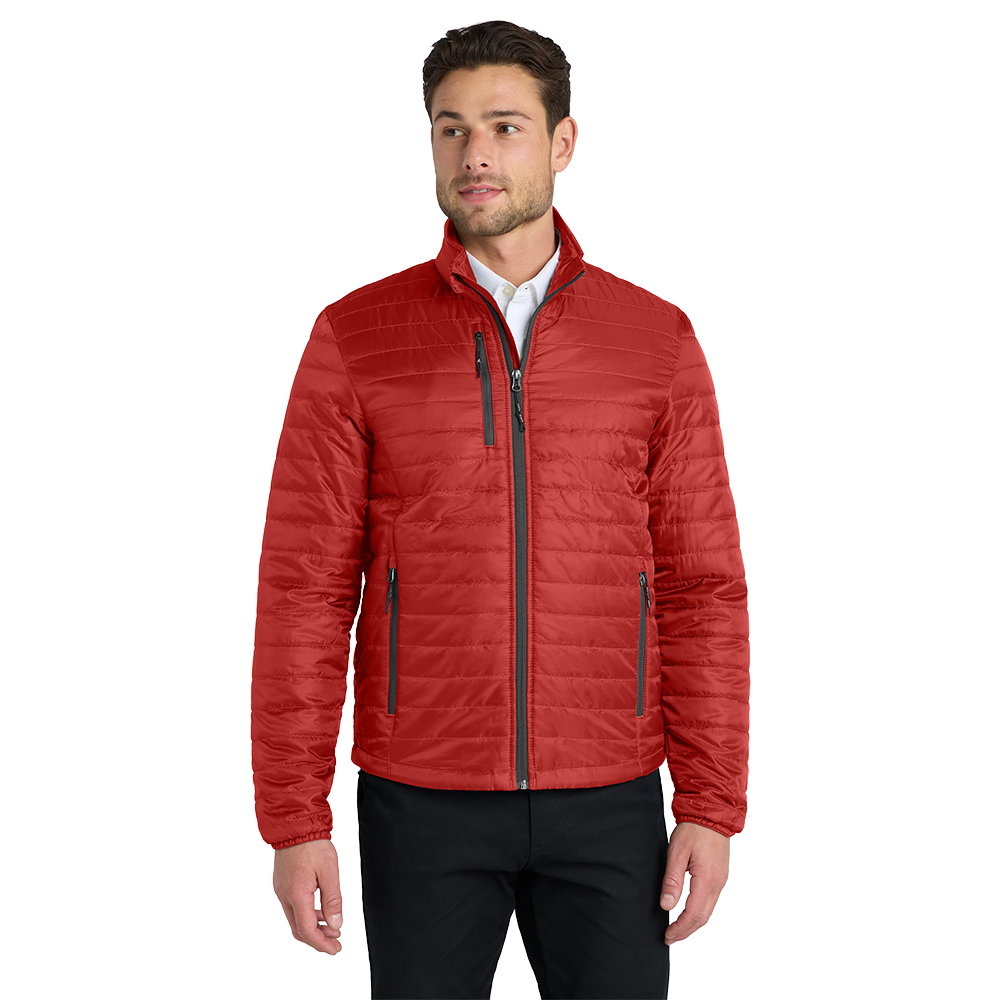 Port Authority® Packable Puffy Jacket - Fire Red / Graphite