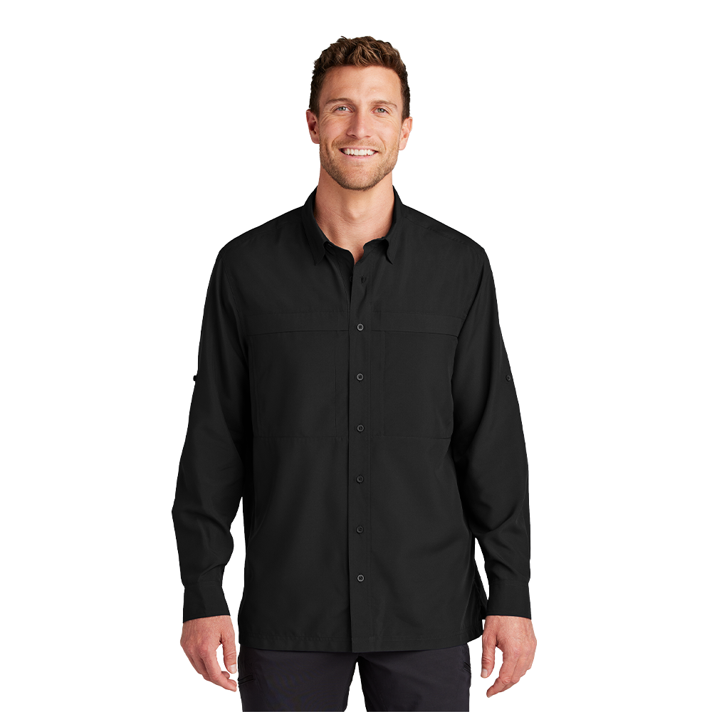 Port Authority® Long Sleeve UV Daybreak Shirt - Deep Black