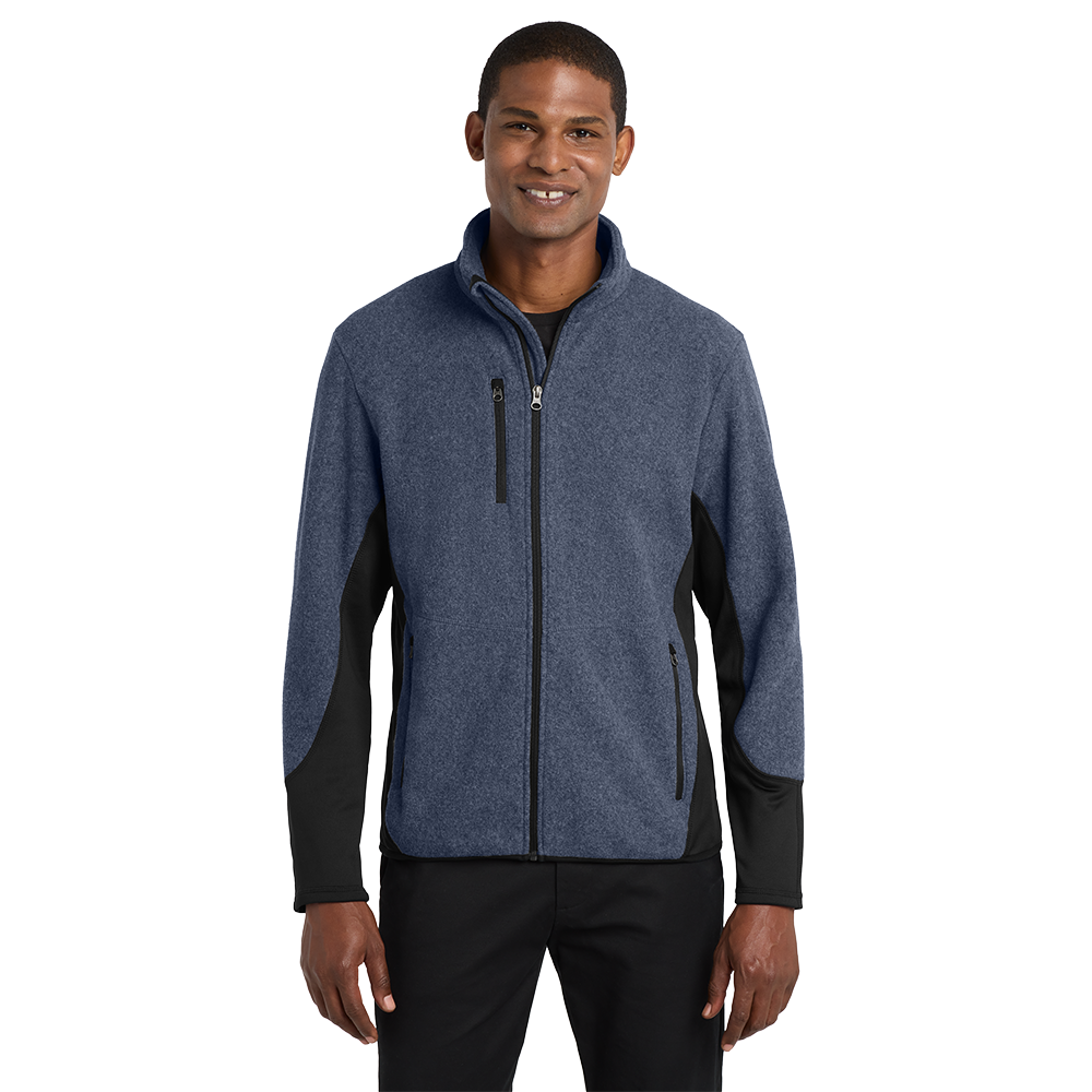 Port Authority® R-Tek® Pro Fleece Full-Zip Jacket - Navy Heather / Black