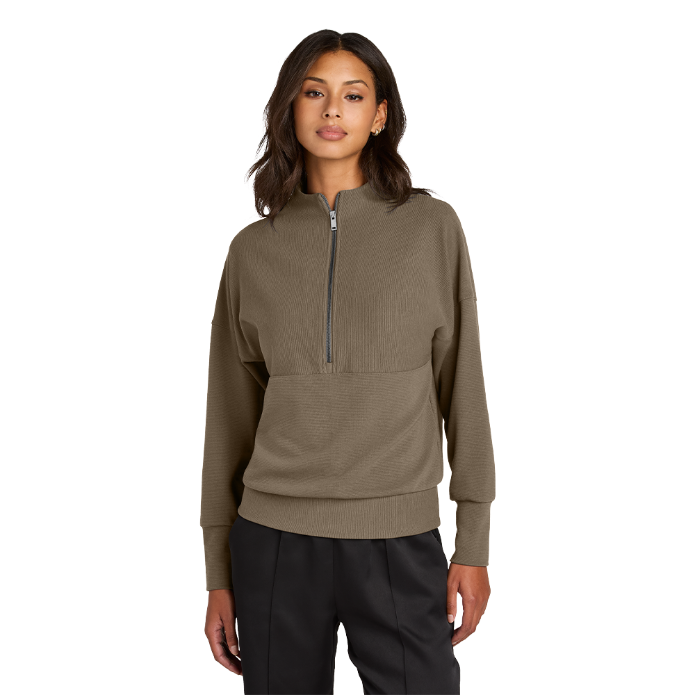 Mercer+Mettle® Women’s Linear Texture 1/4-Zip - Warm Taupe