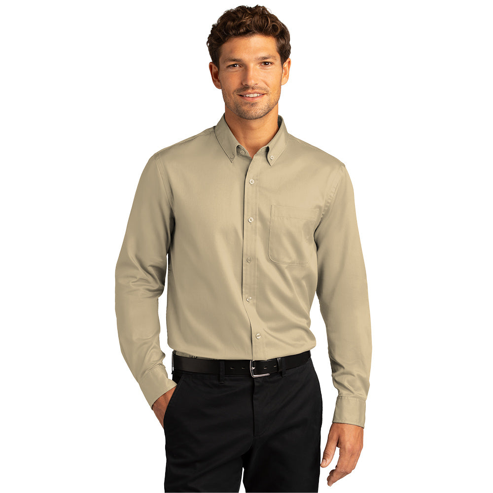 Port Authority® Long Sleeve SuperPro React™ Twill Shirt - Wheat