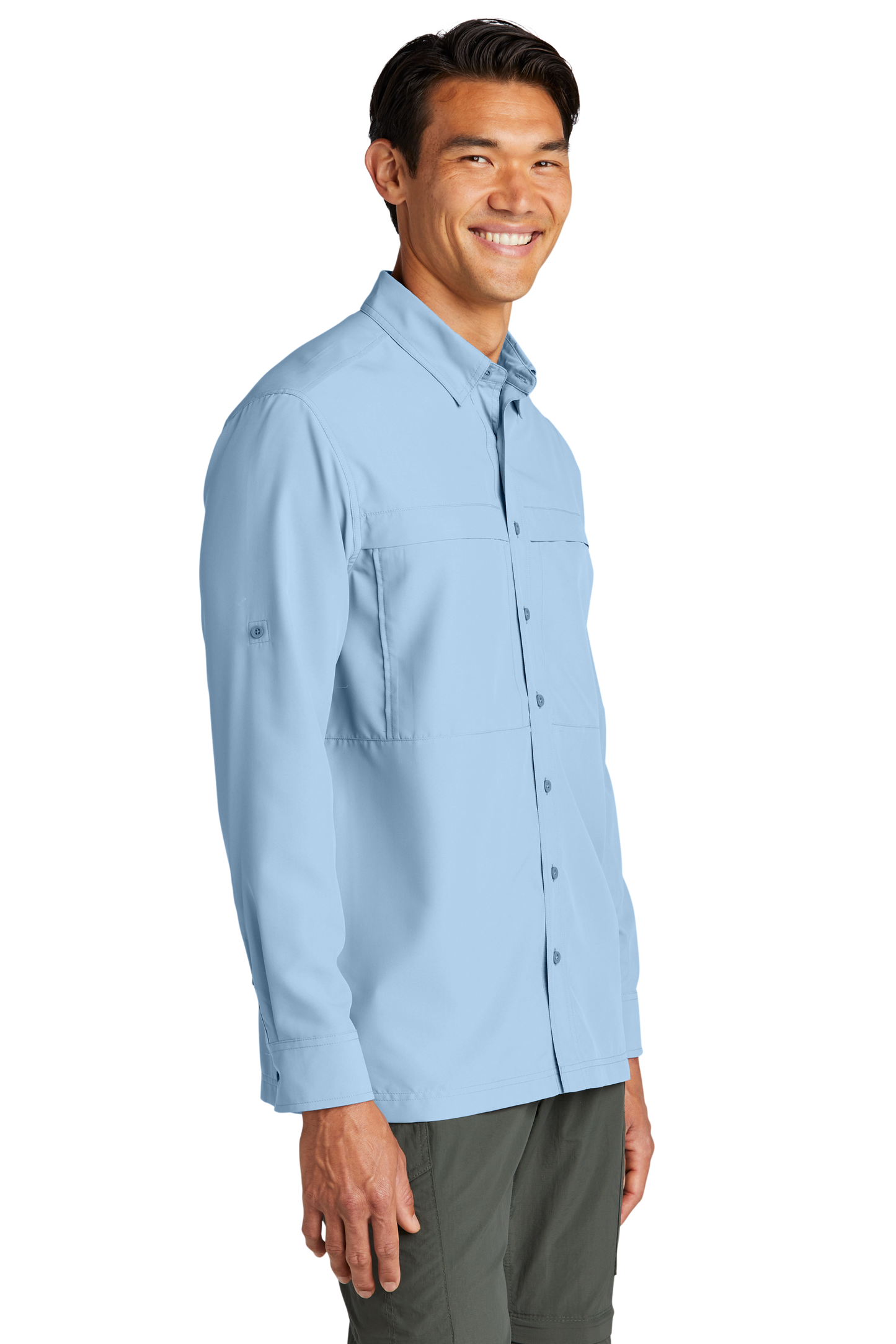 Port Authority® Long Sleeve UV Daybreak Shirt - Light Blue