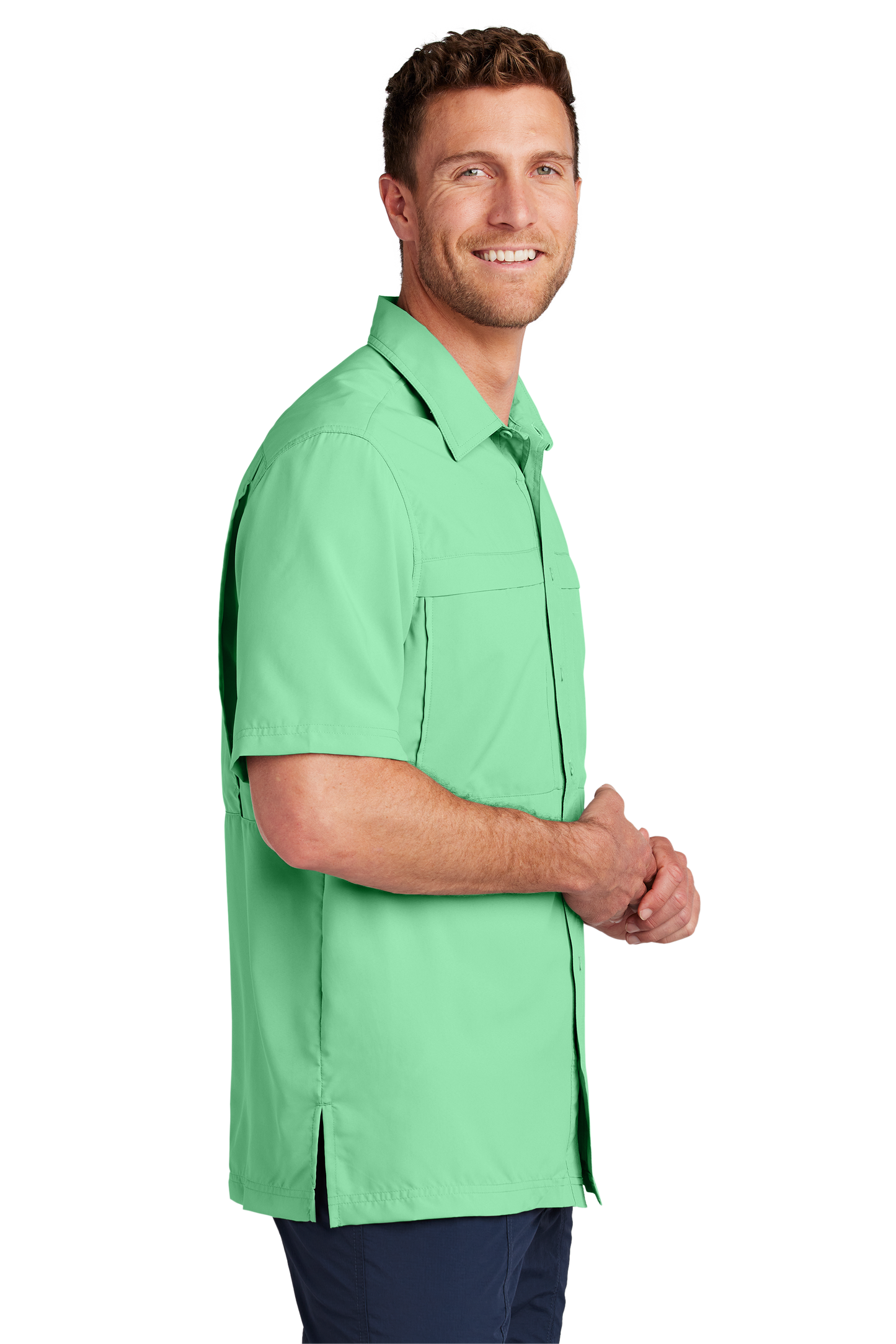 Port Authority® Short Sleeve UV Daybreak Shirt - Bright Seafoam