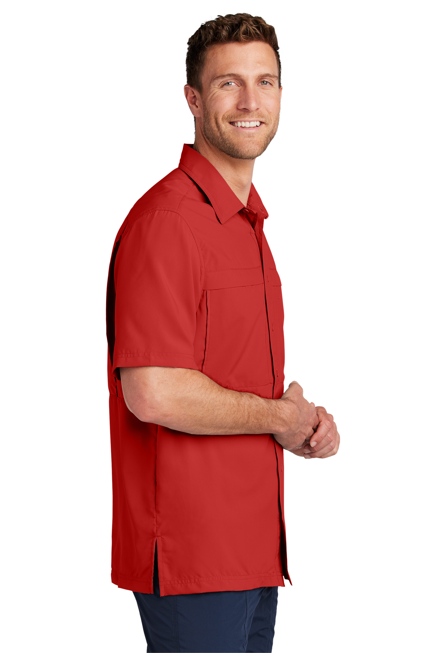 Port Authority® Short Sleeve UV Daybreak Shirt - Rich Red