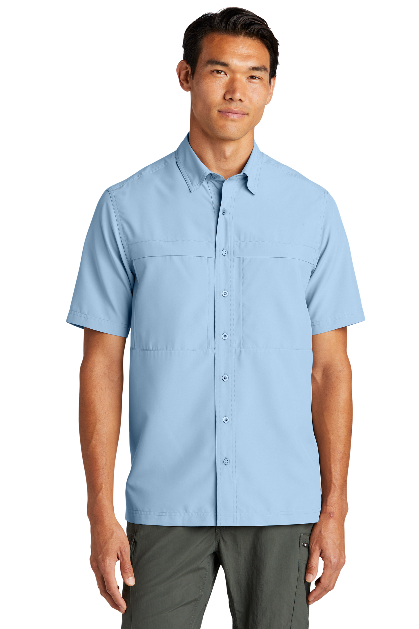 Port Authority® Short Sleeve UV Daybreak Shirt - Light Blue