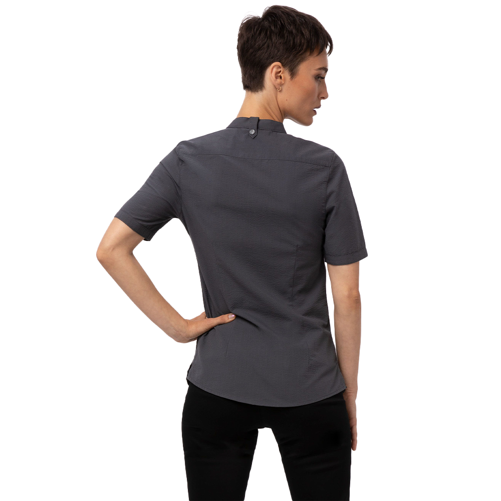 WOMEN SEERSUCKER SHIRT - Charcoal