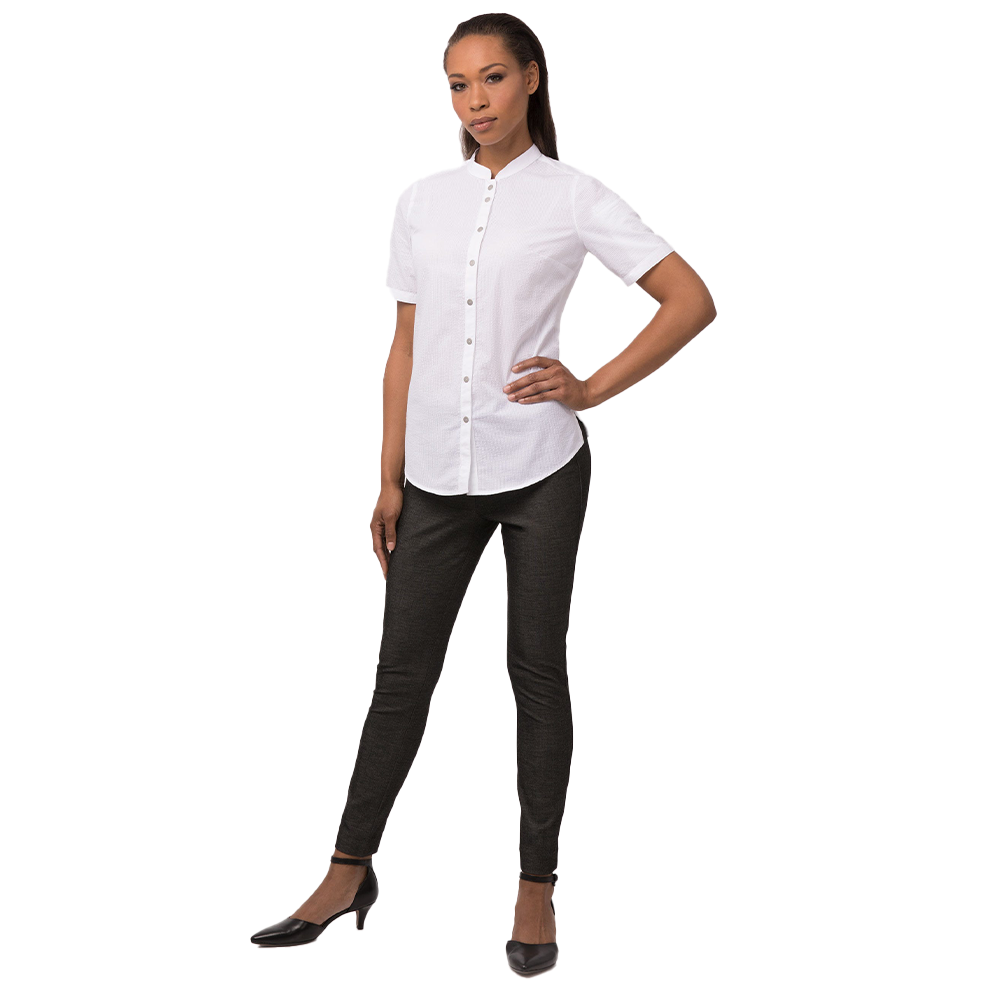 WOMEN SEERSUCKER SHIRT - White