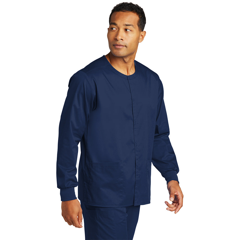 Wink™ Unisex WorkFlex™ Snap-Front Scrub Jacket - Navy