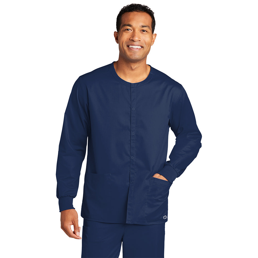 Wink™ Unisex WorkFlex™ Snap-Front Scrub Jacket - Navy