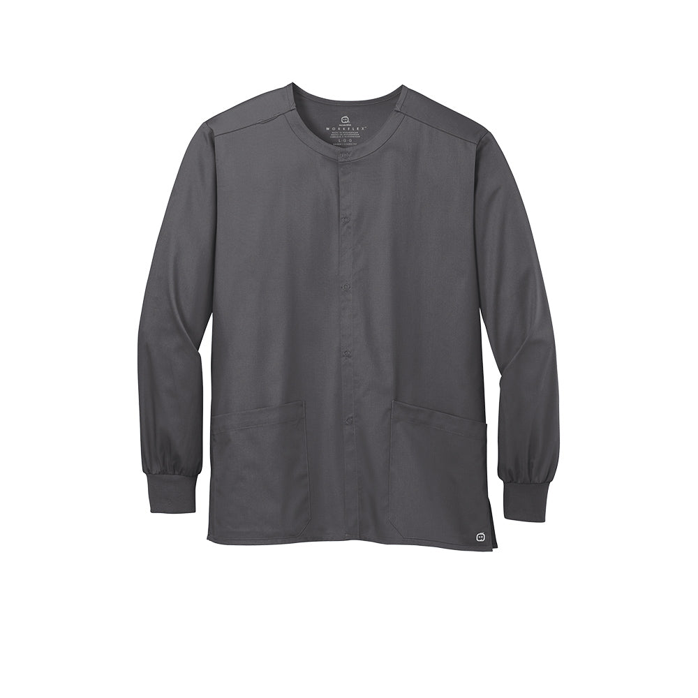 Wink™ Unisex WorkFlex™ Snap-Front Scrub Jacket - Pewter