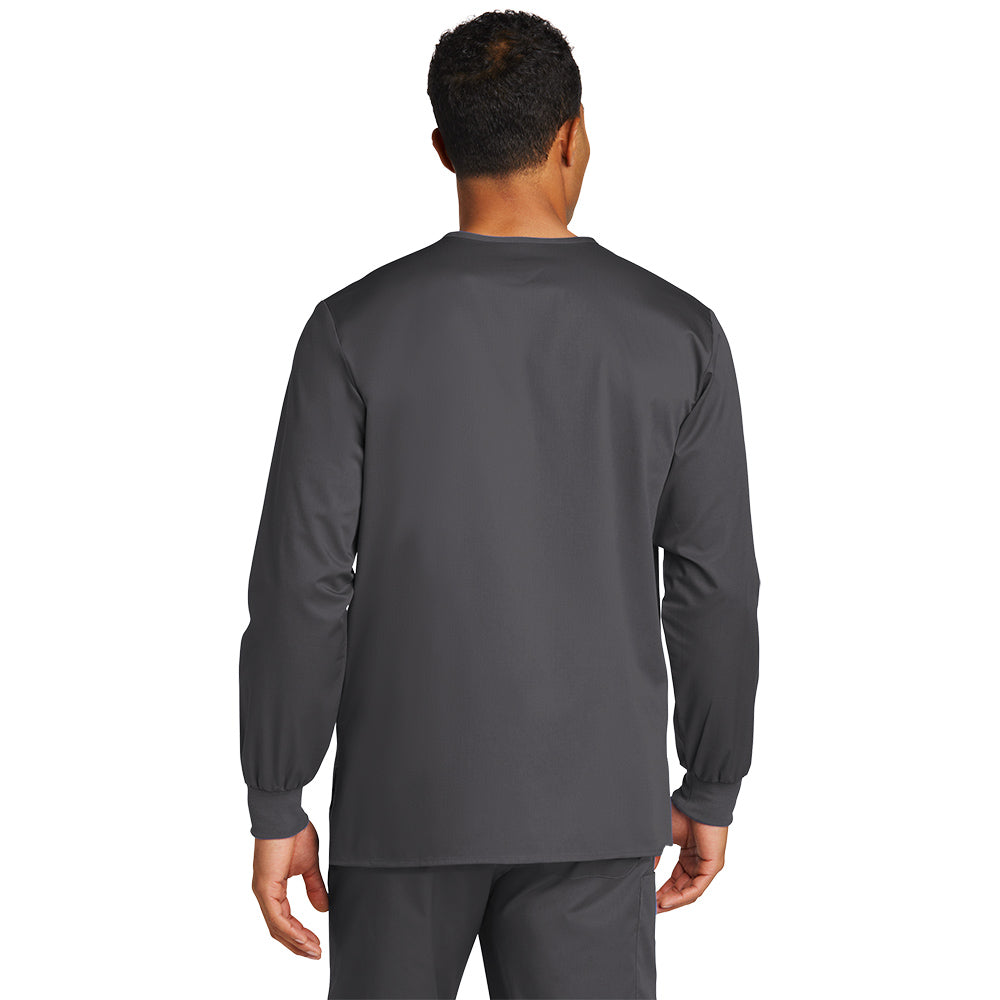 Wink™ Unisex WorkFlex™ Snap-Front Scrub Jacket - Pewter