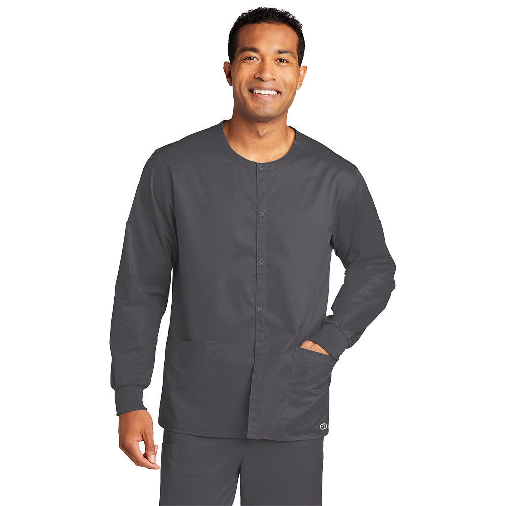 Wink™ Unisex WorkFlex™ Snap-Front Scrub Jacket - Pewter