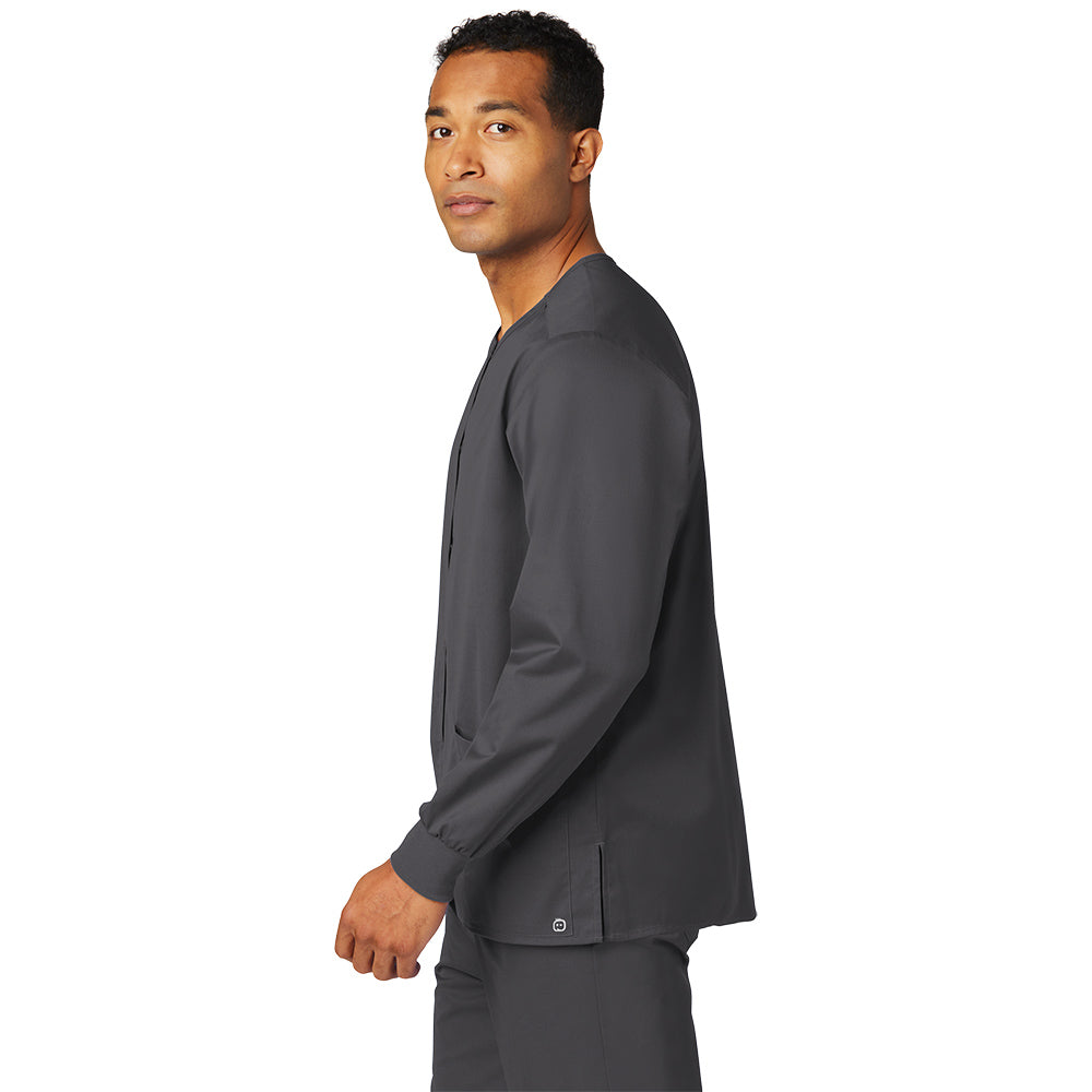 Wink™ Unisex WorkFlex™ Snap-Front Scrub Jacket - Pewter