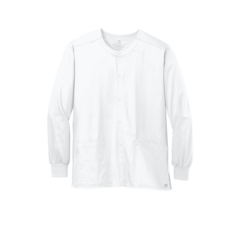 Wink™ Unisex WorkFlex™ Snap-Front Scrub Jacket - White