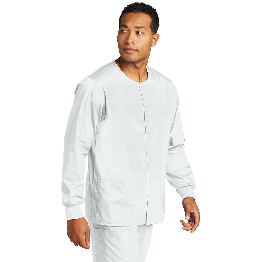 Wink™ Unisex WorkFlex™ Snap-Front Scrub Jacket - White