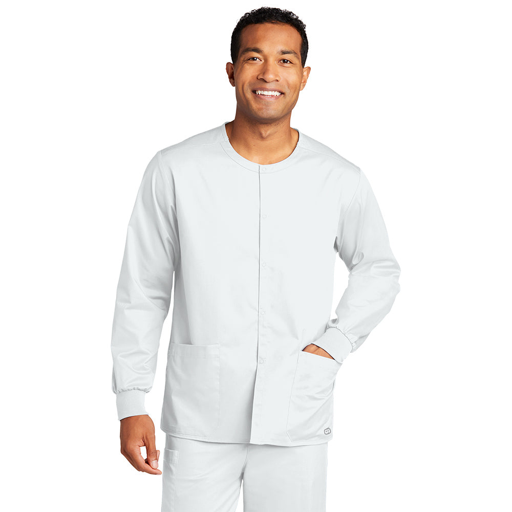 Wink™ Unisex WorkFlex™ Snap-Front Scrub Jacket - White