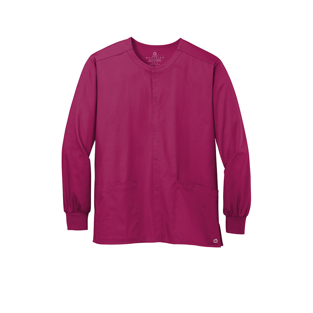 Wink™ Unisex WorkFlex™ Snap-Front Scrub Jacket - Wine