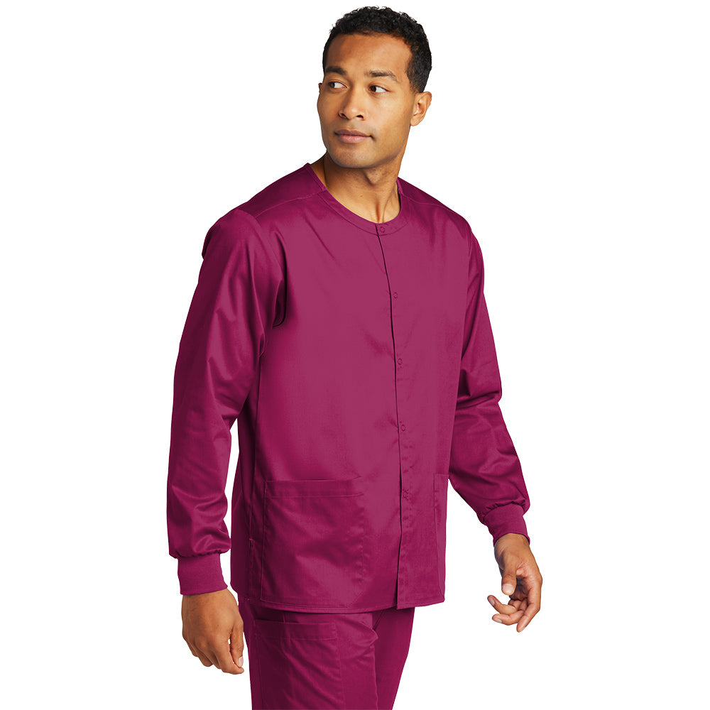 Wink™ Unisex WorkFlex™ Snap-Front Scrub Jacket - Wine