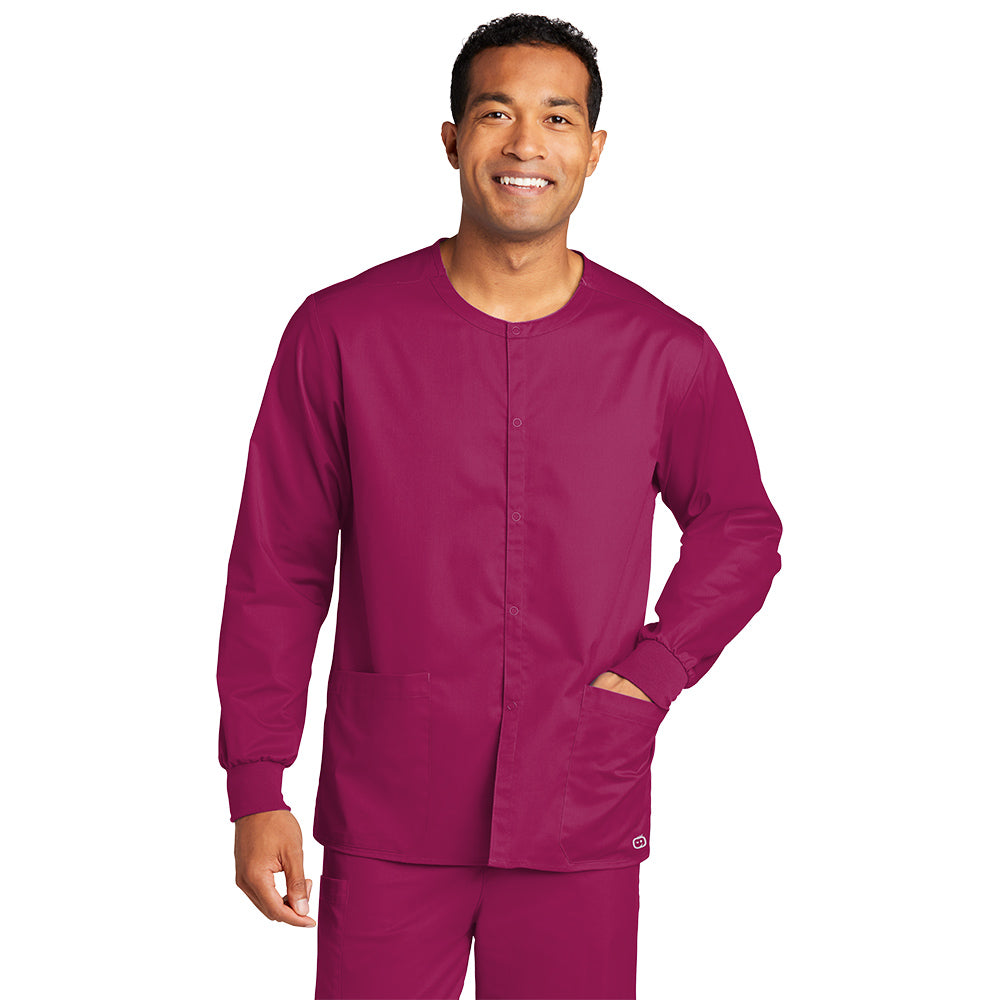 Wink™ Unisex WorkFlex™ Snap-Front Scrub Jacket - Wine