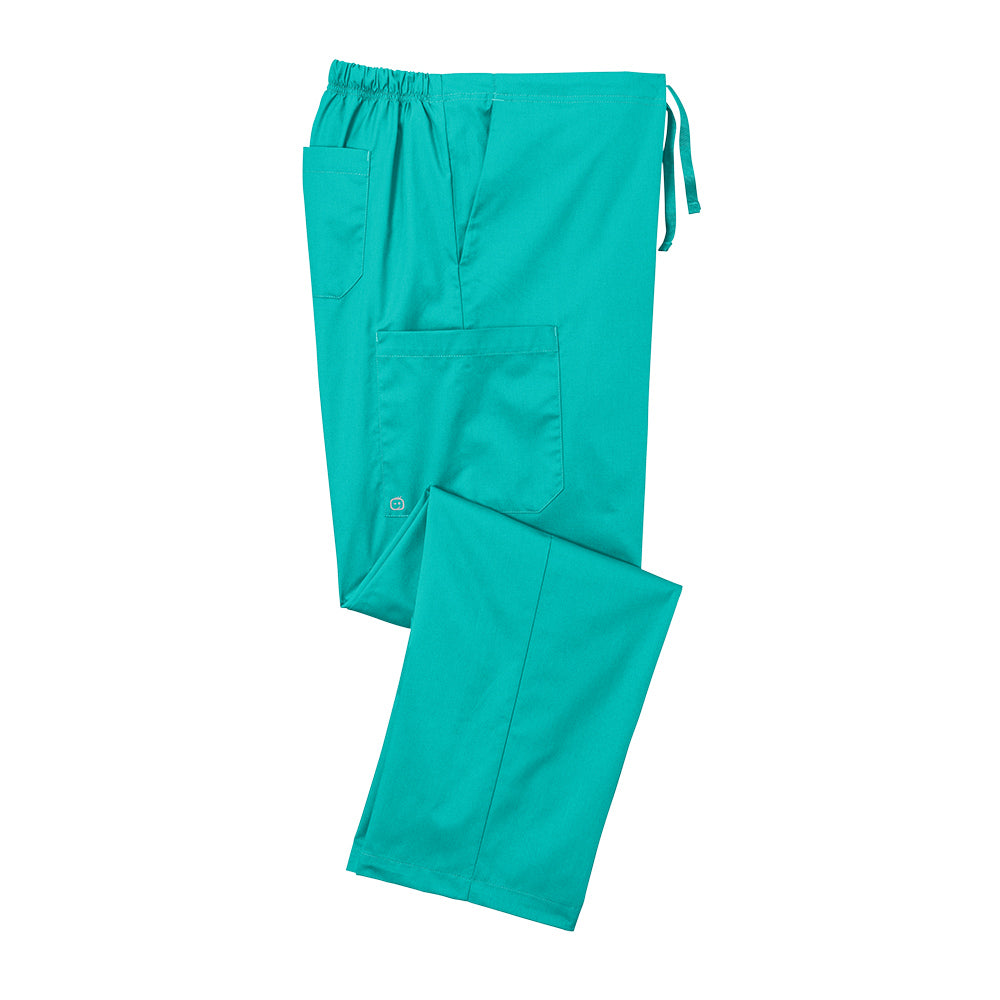 WonderWink® Men’s WorkFlex™ Mock Wrap Cargo Pants - Teal Blue