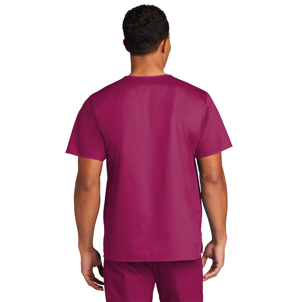 WonderWink® Men’s WorkFlex™ Mock Wrap Top - Wine