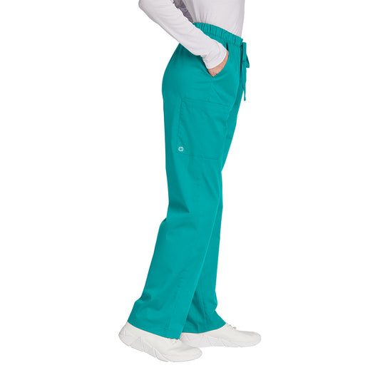 WonderWink® Women’s WorkFlex™ Mock Wrap Cargo Pants - Teal Blue