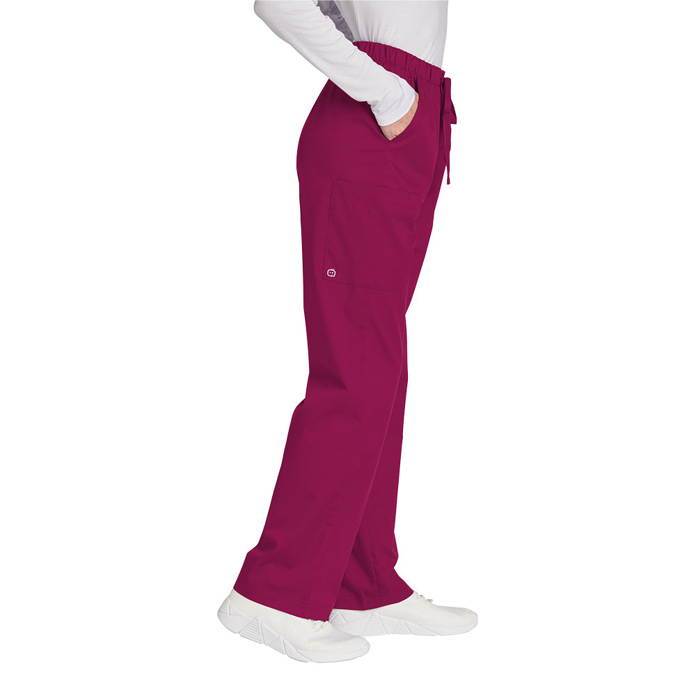 WonderWink® Women’s WorkFlex™ Mock Wrap Cargo Pants - Wine