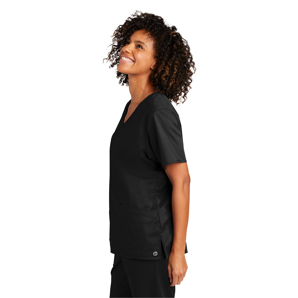 WonderWink® Women’s WorkFlex™ Mock Wrap Top - Black