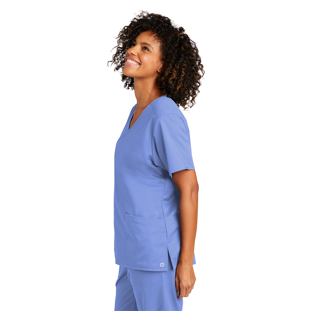 WonderWink® Women’s WorkFlex™ Mock Wrap Top - Ceil Blue